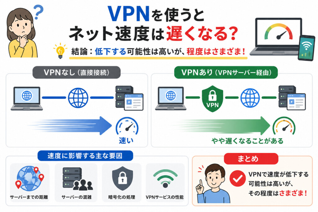 VPNを使うとネット速度は本当に遅くなるのか?