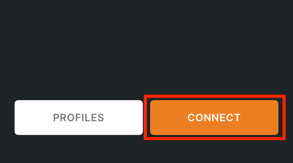 OpenVPN ConnectでVPN GateのプロファイルをCONNECTする画面